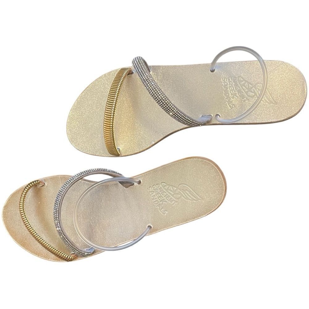 Ancient Greek Polytimi Sandals Silver Gold - Picture 5 of 7